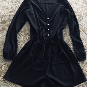 Black long sleeved romper/playsuit